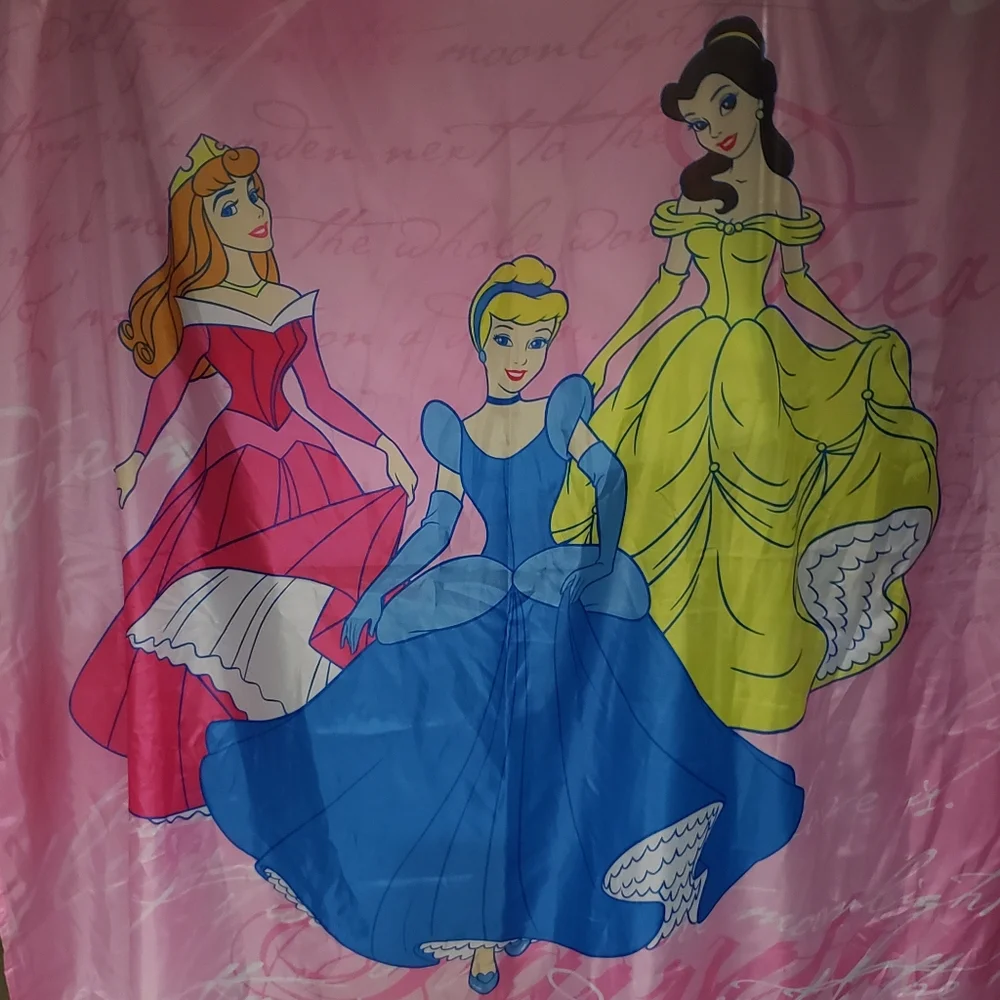 Disney Princess Shower Curtain Cinderella, Belle, and Aurora